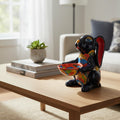 Vibrant Handmade Talavera Bunny Statue | Mexican Folk Art Feeder
