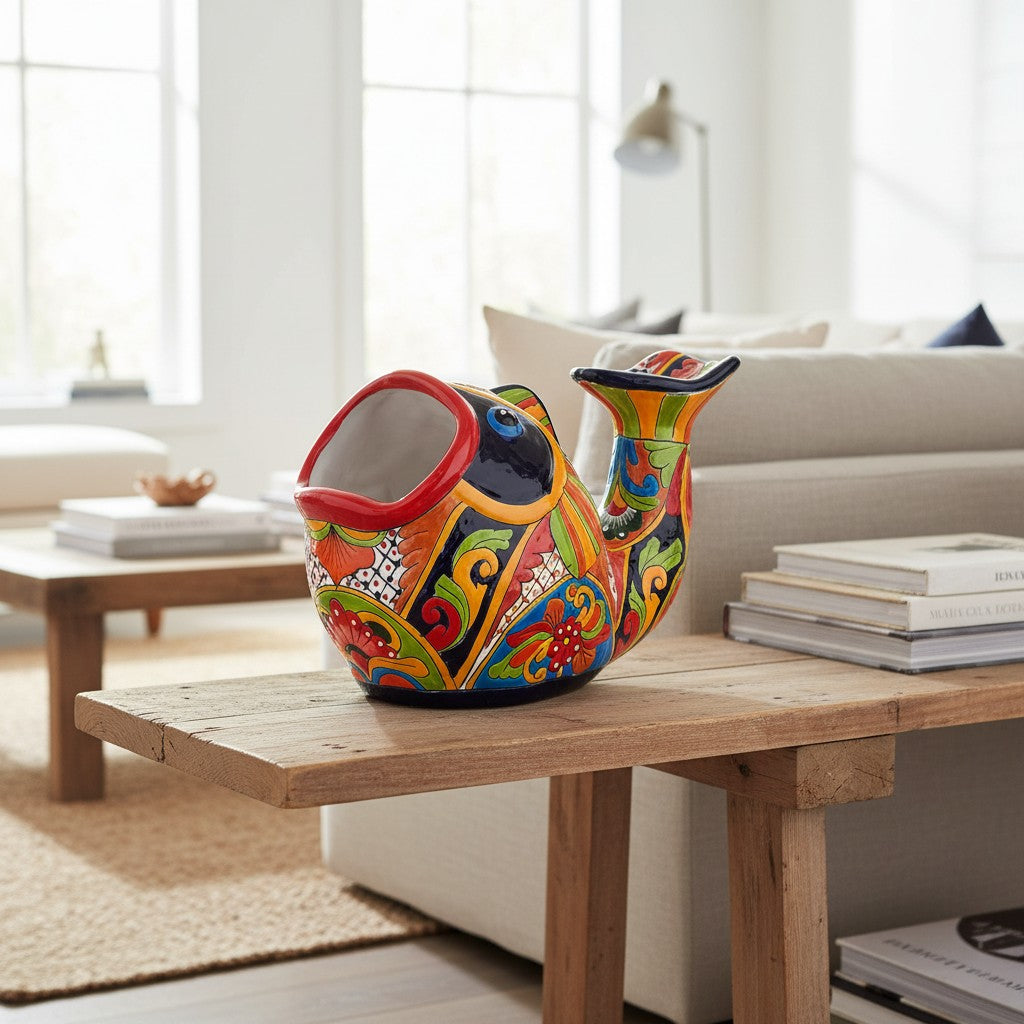 Talavera Fish Planter | Hand-Painted Mexican Ceramic Decor