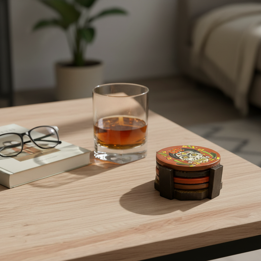 Custom Talavera Coaster | Hand-Painted Mexican Tile Drink Pads