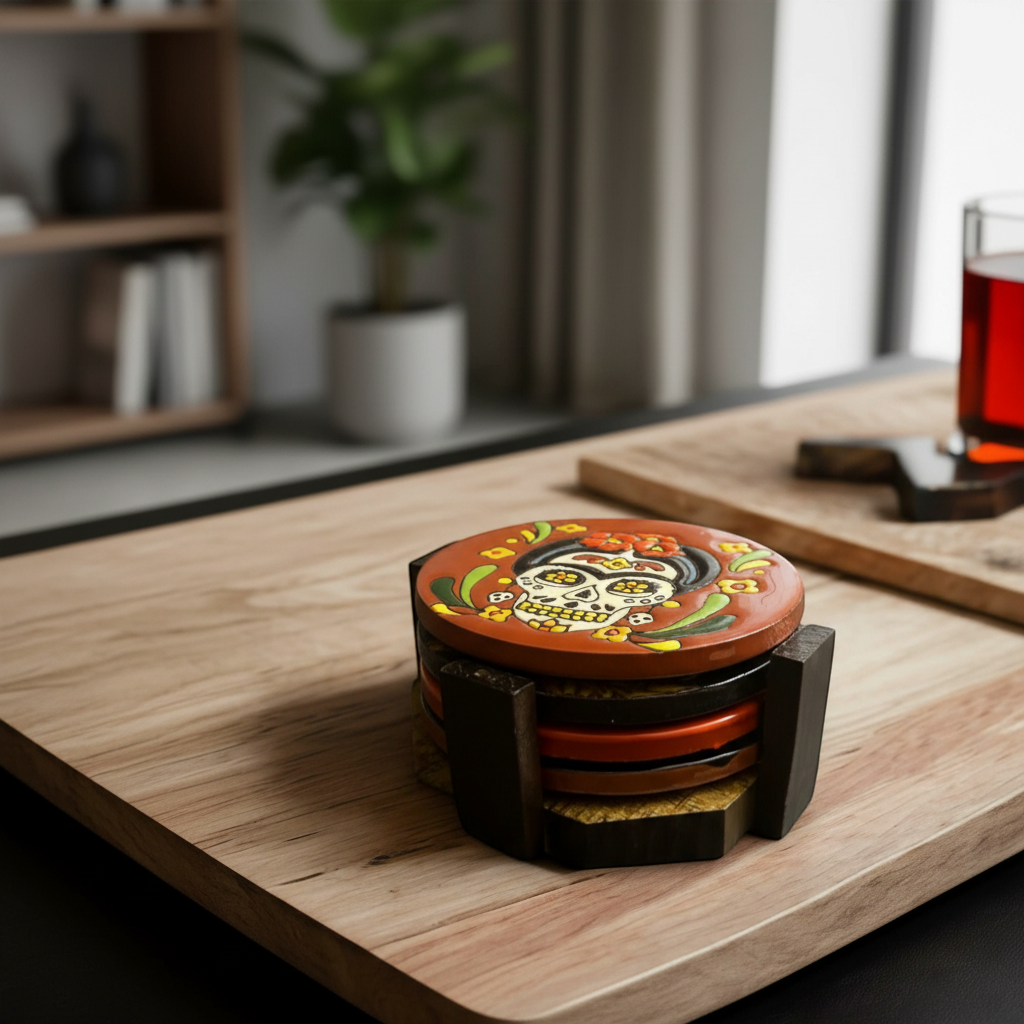 Custom Talavera Coaster | Hand-Painted Mexican Tile Drink Pads