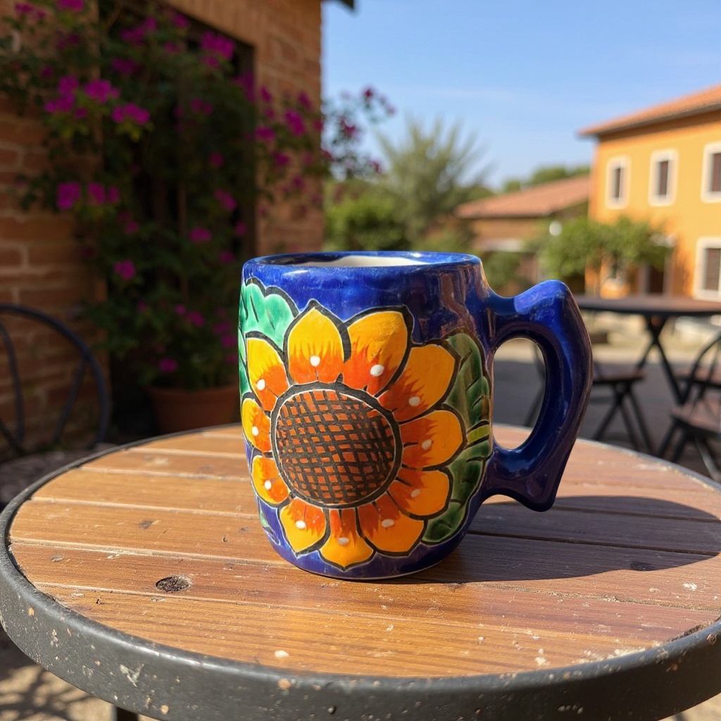 Colorful Handmade Mexican Coffee Mug | Talavera Ceramic Art