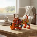 Talavera Dog Statue | Colorful Hand-Painted Mexican Pottery Hound