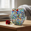 Handblown XL Stemless Wine Glass | Confetti Pebble Pattern