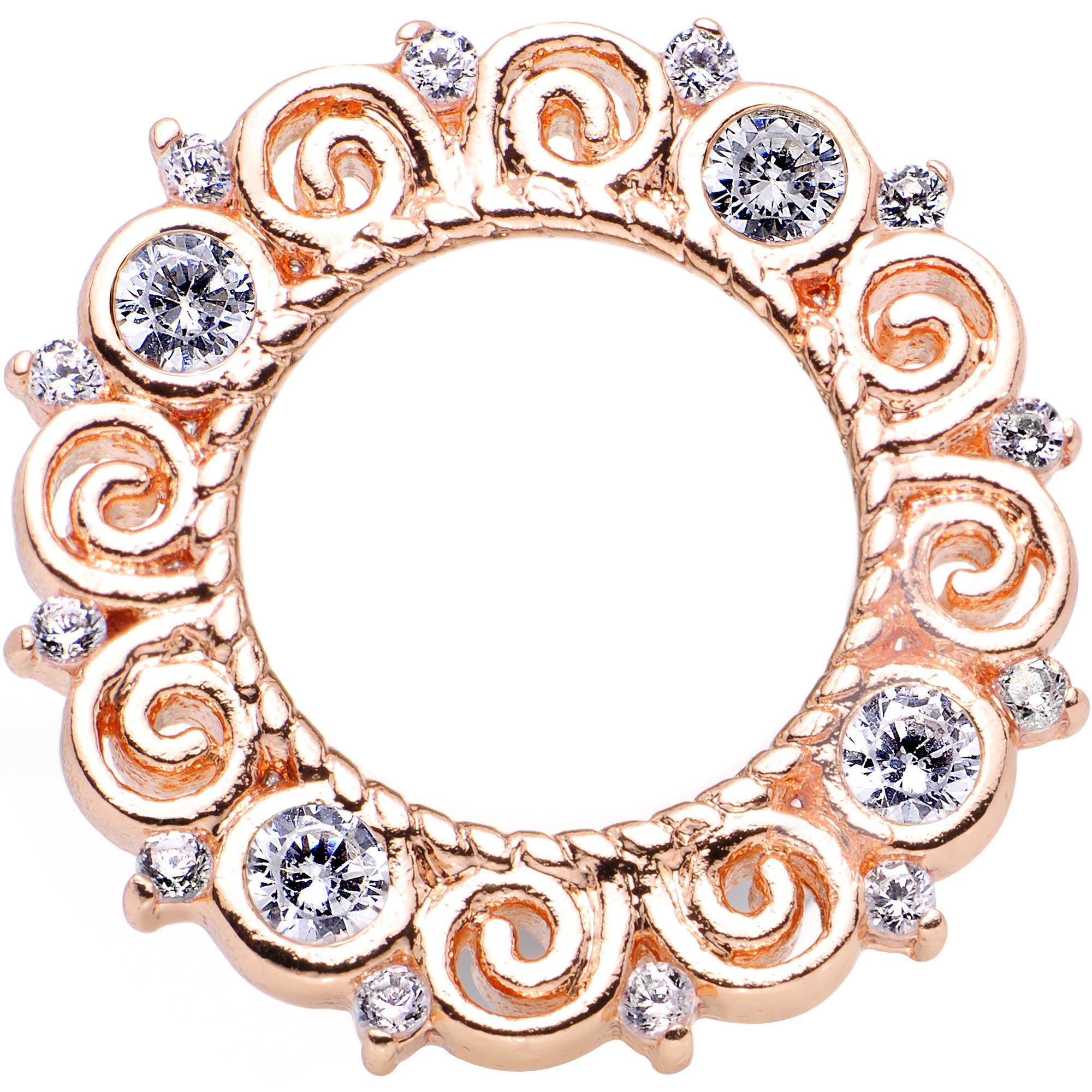 00G Clear Gem Flowering Frame Screw Fit Tunnel Plug Set