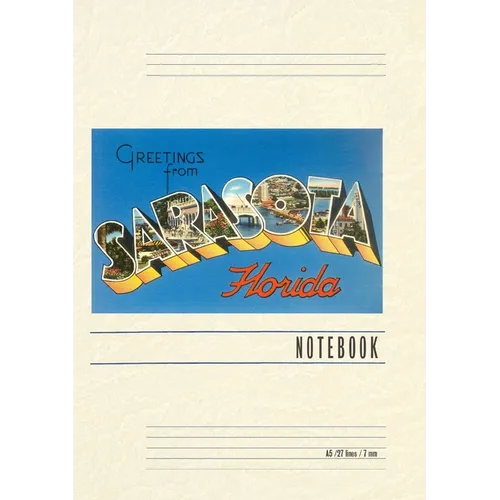 Vintage Lined Notebook Greetings from Sarasota, Florida - Paperback