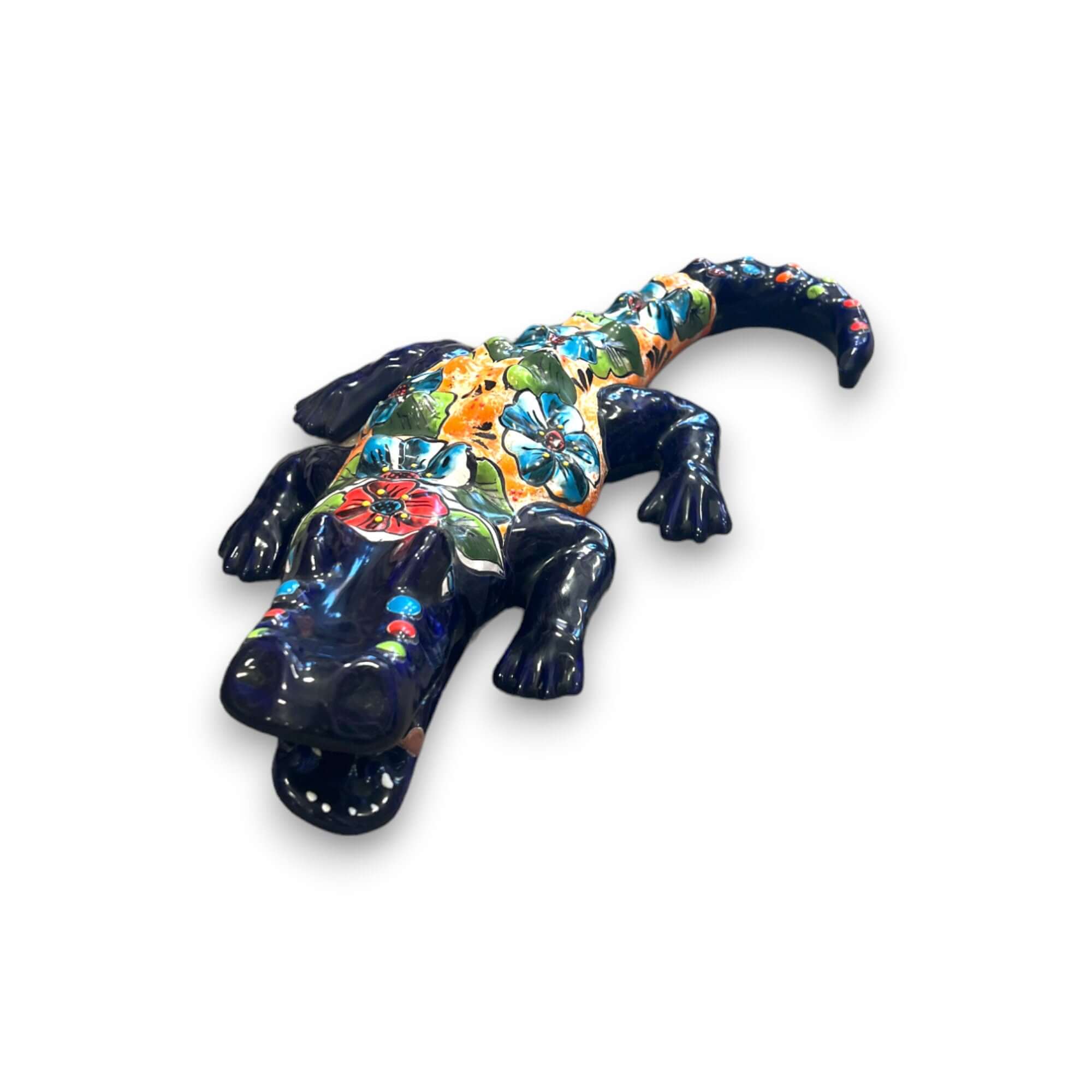 Large Talavera Alligator | Mexican Handmade Ceramic Reptile Art