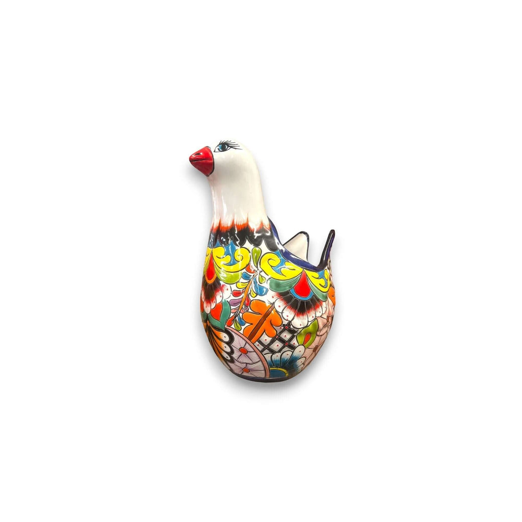 Vibrant Talavera Dove Planter | Colorful Mexican Ceramic Bird Statue