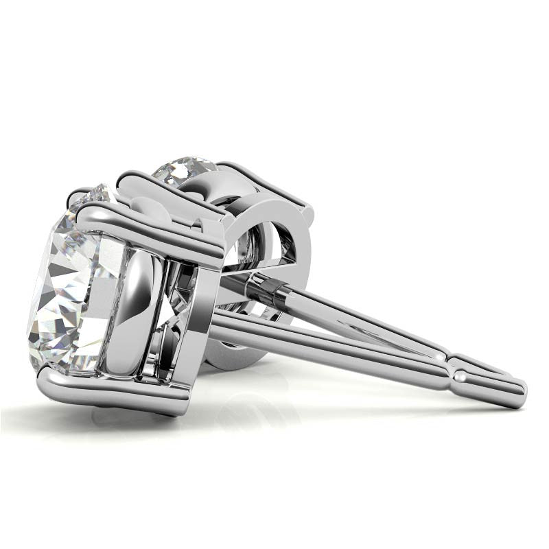 2.50 CTW AGI Certified Lab Grown Round Diamond Stud Earrings in 14K White or Yellow Gold (G/VS)