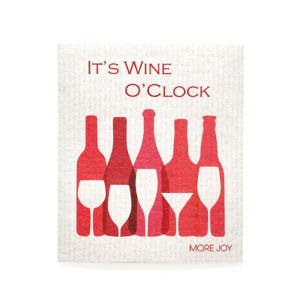 Wine O'Clock Swedish Dishcloth