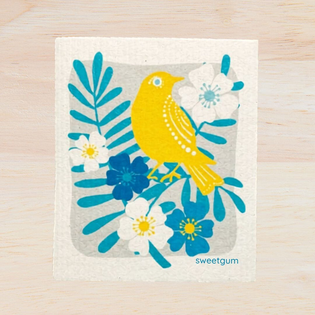 Yellow Bird Swedish Dishcloth | Yellow  | Sweetgum Home