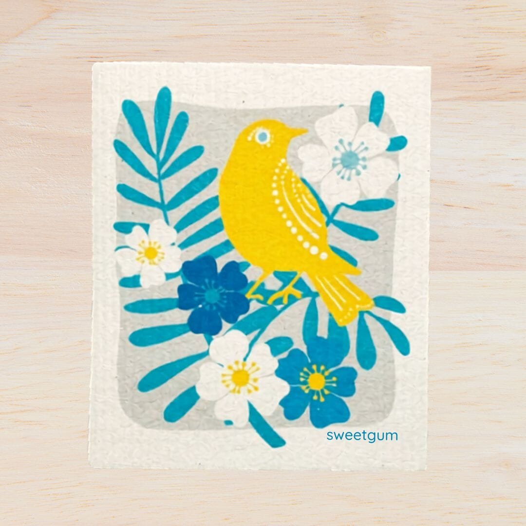 Yellow Bird Swedish Dishcloth | Yellow  | Sweetgum Home