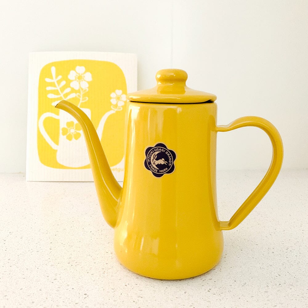 Yellow Teapot Swedish Dishcloth